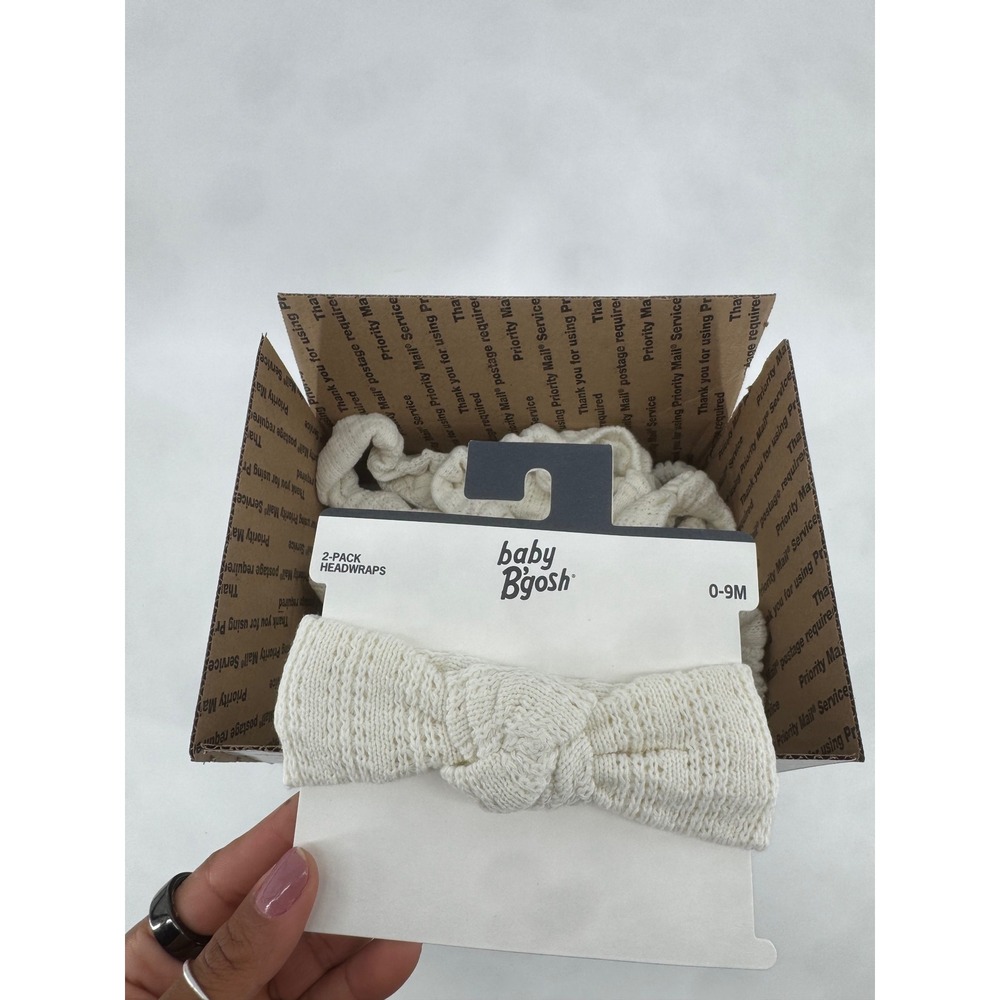 Baby Bgosh 1 Pack Headwraps Cream Ivory Textured Knit Knotted Headbands 0-9M